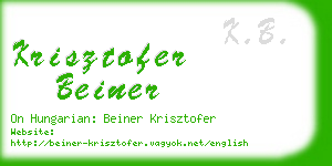 krisztofer beiner business card